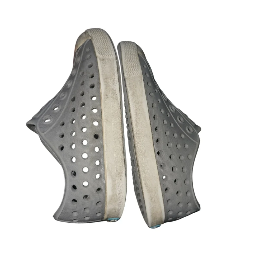 Native Kids Water Shoe Slip-On in Gray with White Toecaps